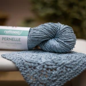 Pernelle Bleu layette, fil végétal à tricoter 100 % chanvre