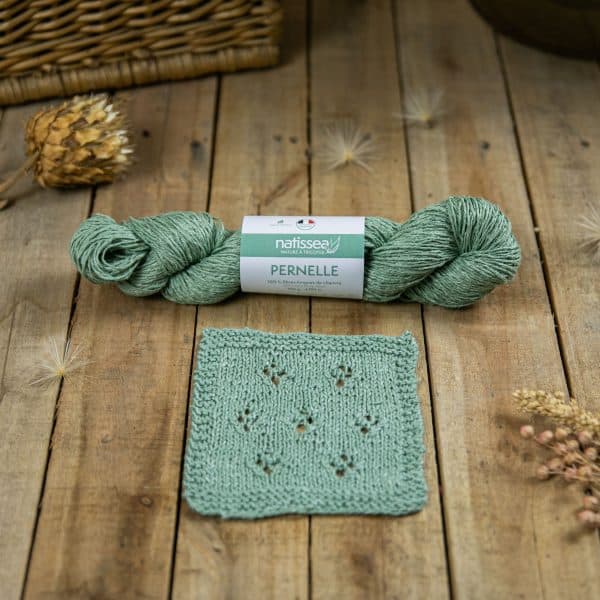 Pernelle Sauge, fil végétal à tricoter 100 % chanvre