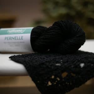 Pernelle Noir, fil végétal à tricoter 100 % chanvre