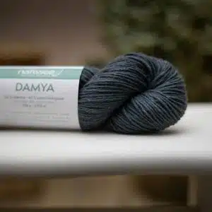 Damya Bleu gris, fil végétal à tricoter en chanvre et coton bio
