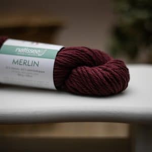 Merlin Bordeaux, fil végétal à tricoter en chanvre et coton bio