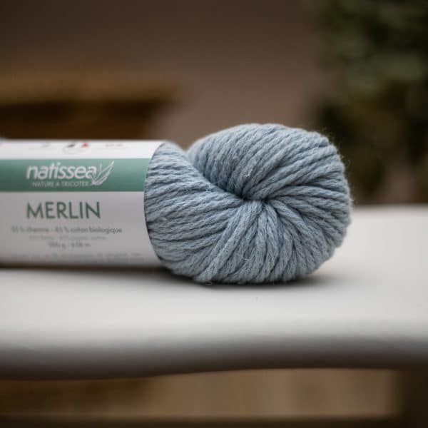 Merlin Bleu layette, fil végétal à tricoter en chanvre et coton bio