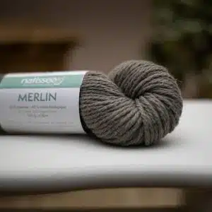 Merlin Taupe, fil végétal à tricoter en chanvre et coton bio