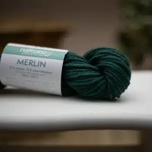 Merlin Vert foret, fil végétal à tricoter en chanvre et coton bio