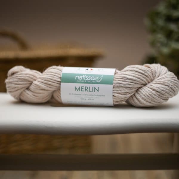 Merlin Nude, fil végétal à tricoter en chanvre et coton bio