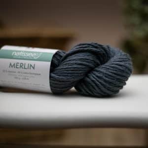 Merlin Bleu gris, fil végétal à tricoter en chanvre et coton bio