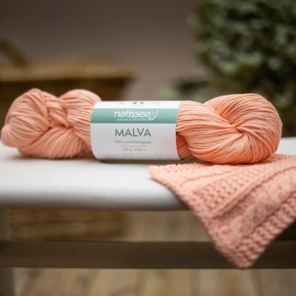 natissea 2023 produits fils coton biologique a tricoter malva 001 clementine