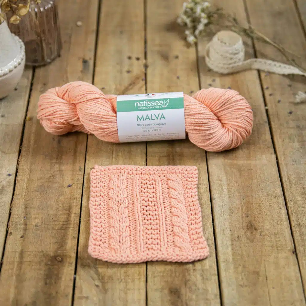 natissea 2023 produits fils coton biologique a tricoter malva 003 clementine