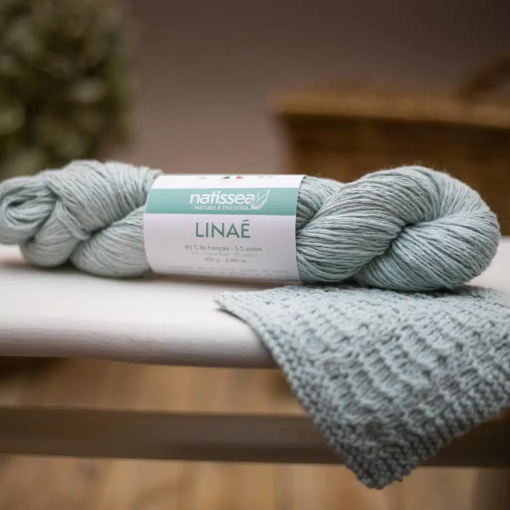 Linae Lagon, fil végétal à tricoter en lin francais