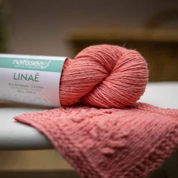 Linae Corail, fil végétal à tricoter en lin francais